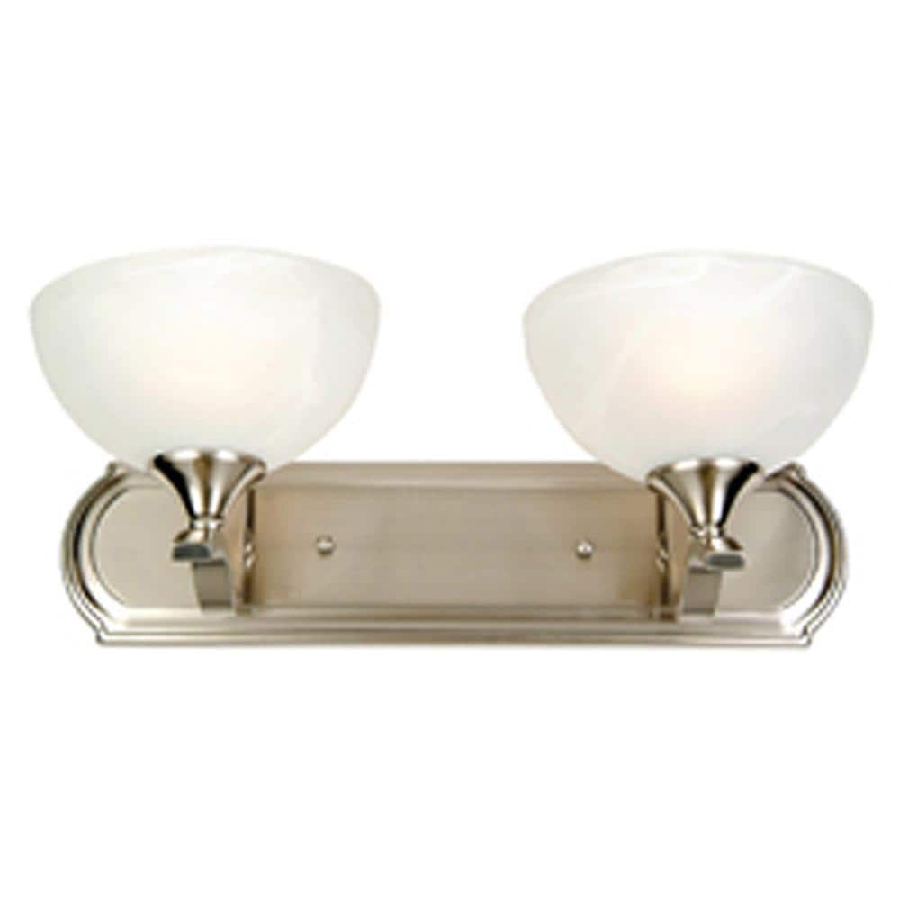 Rick 2-Light Satin Nickel Bath Vanity Light