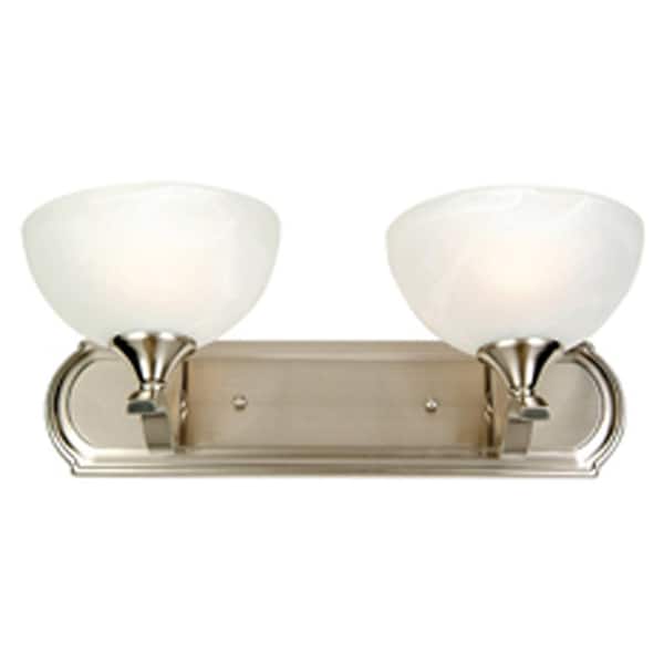 Unbranded Rick 2-Light Satin Nickel Bath Vanity Light