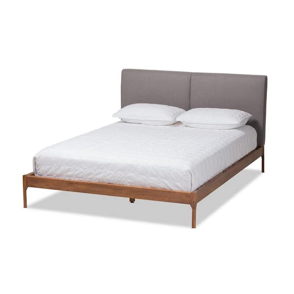 Baxton Studio Aveneil Gray and Walnut Brown Full Platform Bed 149