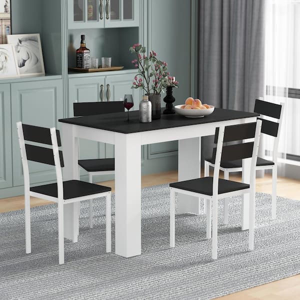 Modern Kitchen Dining Table Set, Black Kitchen Dining Table And Chairs