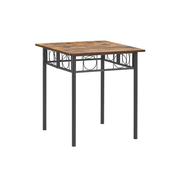 Xuanlur Kitchen Dining Room Table 27.5 in. Iron Wood Square Table for Kitchen Dining Room Furniture