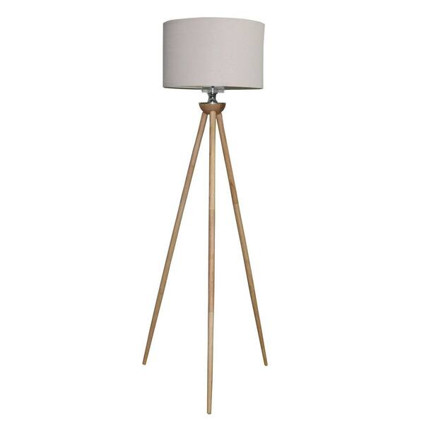 Taoi Fxio 16 in. Brown Tall Corner tripod Floor Lamp for Living