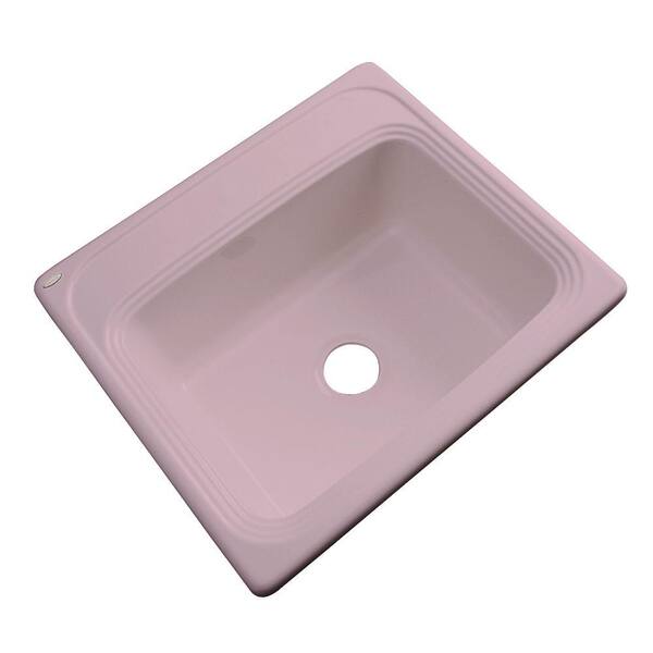 Thermocast Wellington Drop-in Acrylic 25x22x9 in. 0-Hole Single Bowl Kitchen Sink in Wild Rose