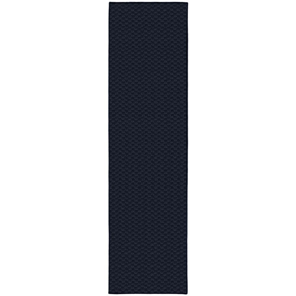 Navy Polypropylene Non-Slip Runner Rug, 3' x 12'