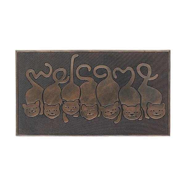 Unbranded A1HC First Impression Cat Tail Welcome 18 in. x 30 in. Rubber Pin Door Mat