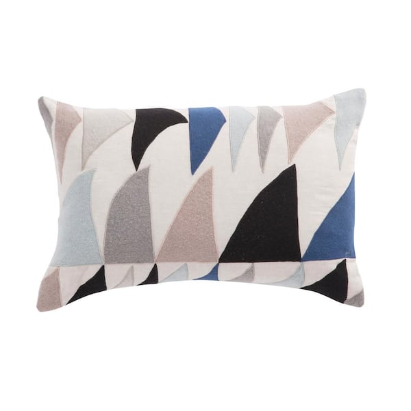 Jaipur Living Priscilla Blue Ivory 16 in. x 24 in. Polyester Fill Throw Pillow