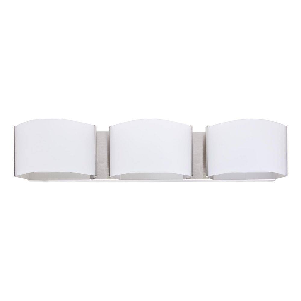 23 in. 3-Light Brushed Nickel Integrated LED Bathroom Vanity Light with White Shade price history on PriceWatchPro