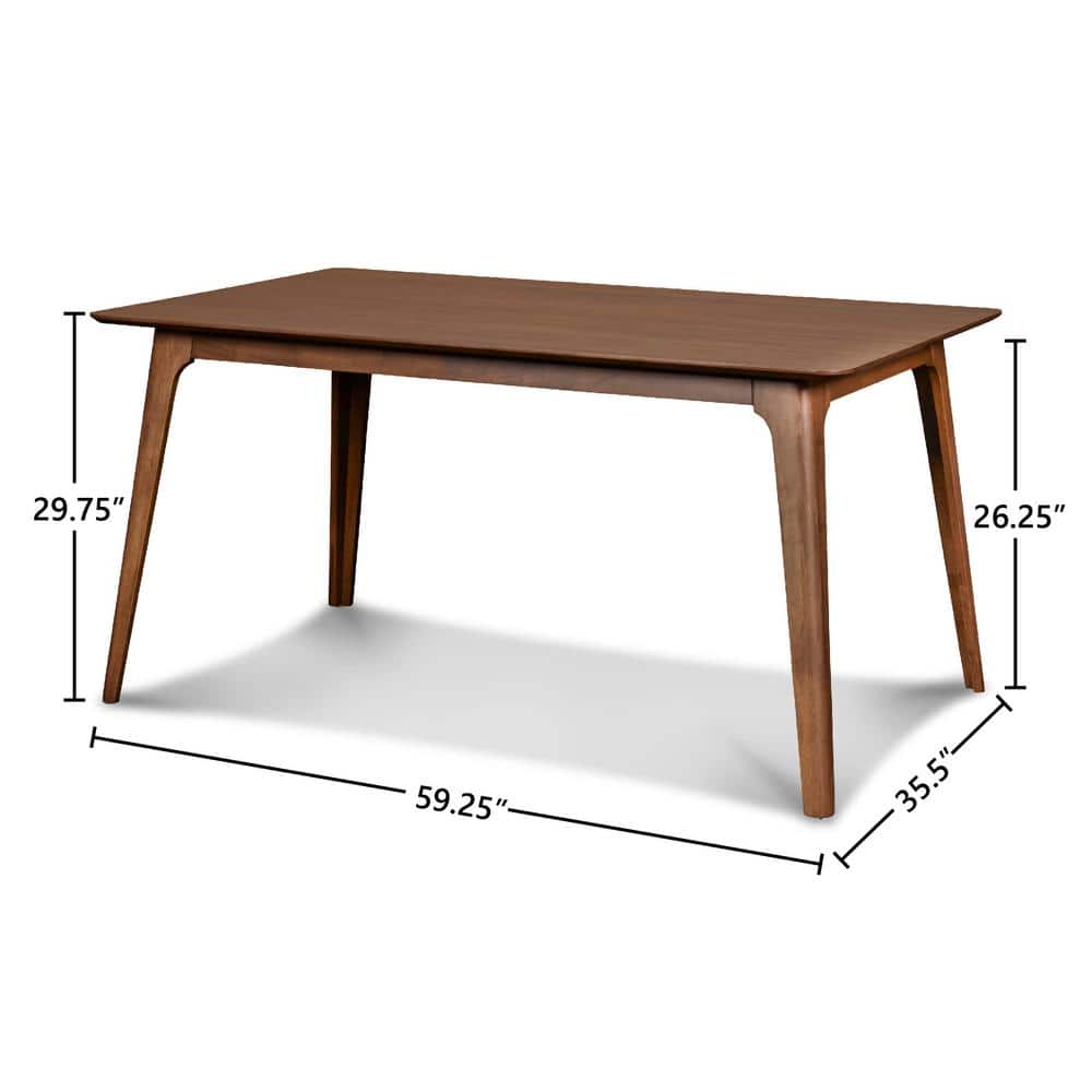 Oscar 60" Walnut Mid-Century Modern Dining Table