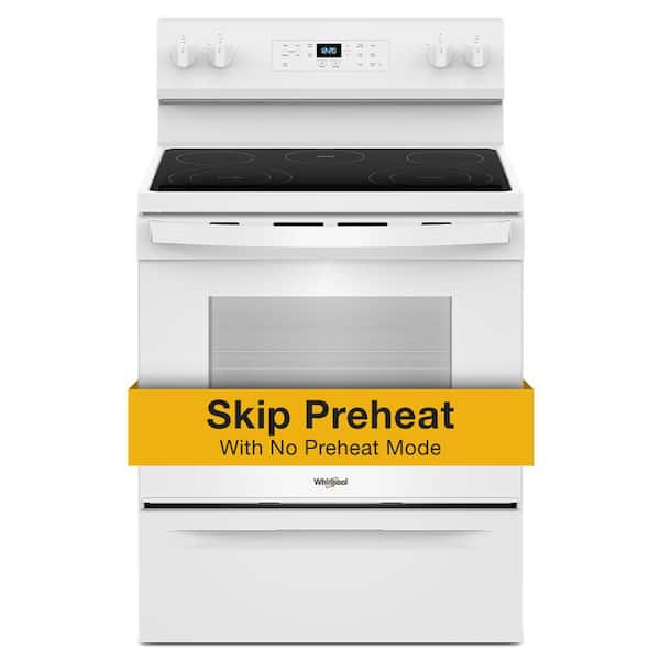 Whirlpool 30 in. 5 Element Freestanding Electric Range in White with Steam Clean