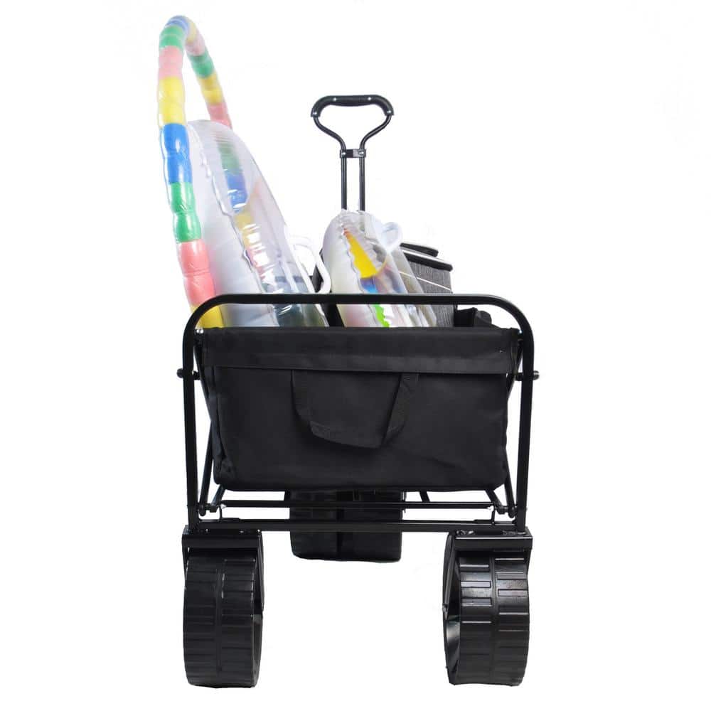 Garden Cart Serving CartSteel Outdoor Folding Shopping Beach Utility Wagon 