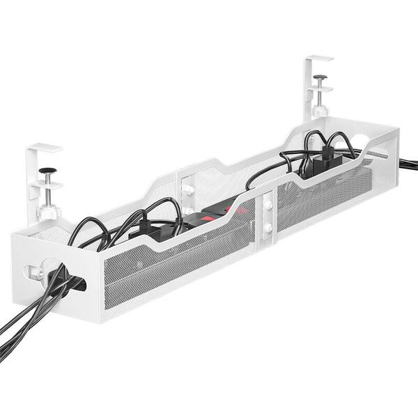 TriPro Under Desk Cable Management Tray -2 Pack, Upgraded Long Clamp