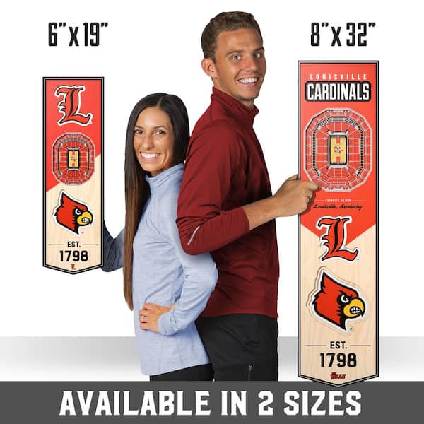 8 x 32 NCAA Louisville Cardinals 3D StadiumView Banner