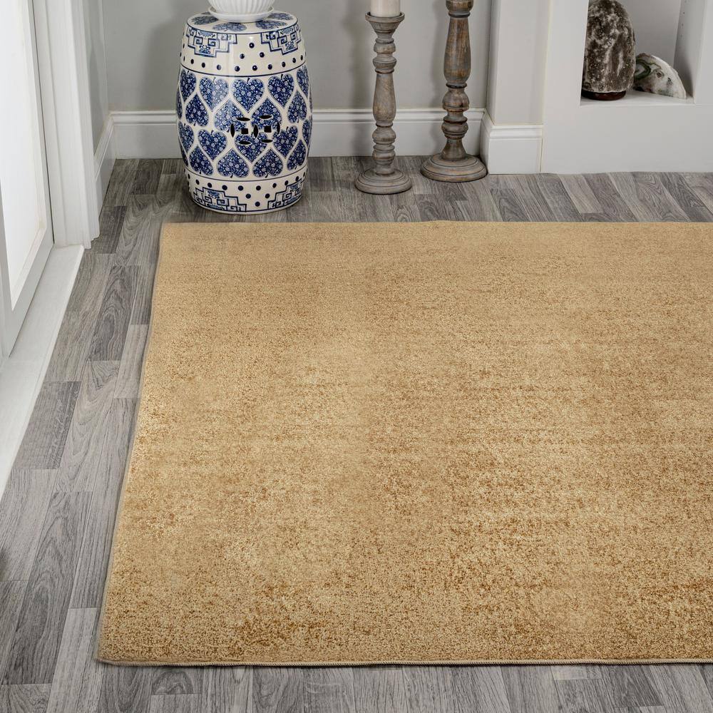 Twyla Yellow Low-Pile Machine-Washable Area Rug 5' x 8'