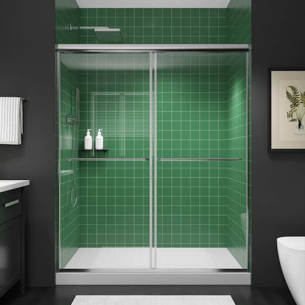 Wynnt 56-60 in. W x 70 in. H Framed Sliding Shower Door in Chrome with 1/4 in. (6 mm) Tempered Clear Glass Shower Door