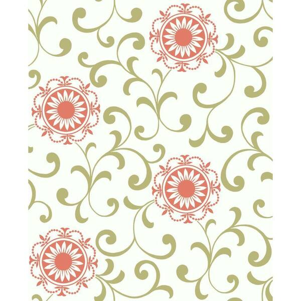 York Wallcoverings Medallion with Scroll Wallpaper