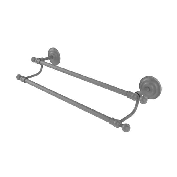 Allied Brass Que New Collection 30 in. Wall Mounted Double Towel Bar in Matte Gray