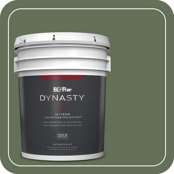 BEHR DYNASTY 5 gal. #QE-39 Willow Leaf Flat Exterior Stain-Blocking Paint & Primer