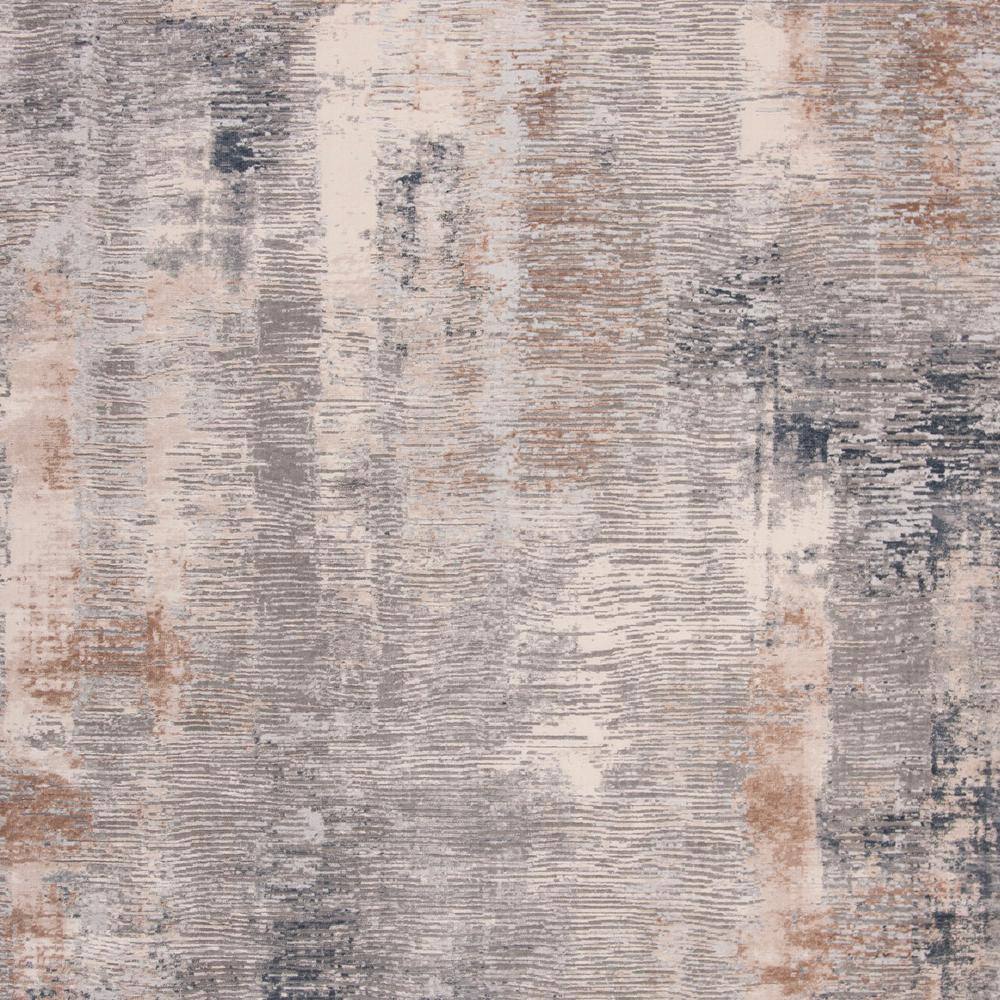 Abstract Ripple Cream/Grey Synthetic 8' x 10' Area Rug
