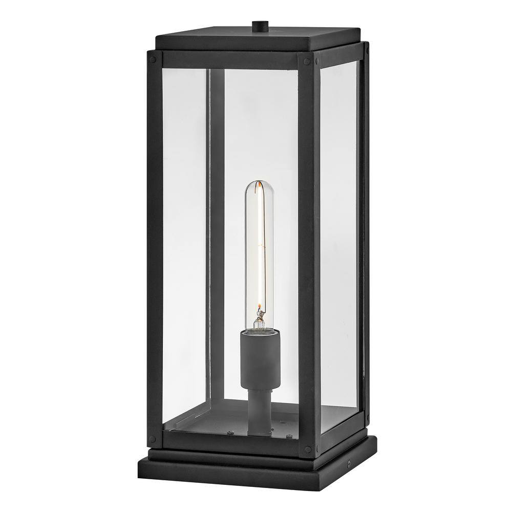 Max Black Aluminum and Clear Glass Outdoor Post Light