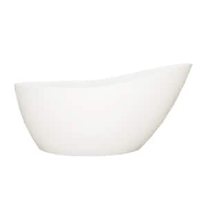 54 in. x 30 in. Soaking Bathtub with Center Drain in Glossy White