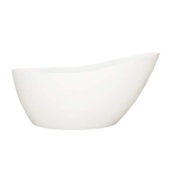 Boosicavelly 54 in. x 30 in. Soaking Bathtub with Center Drain in Glossy White