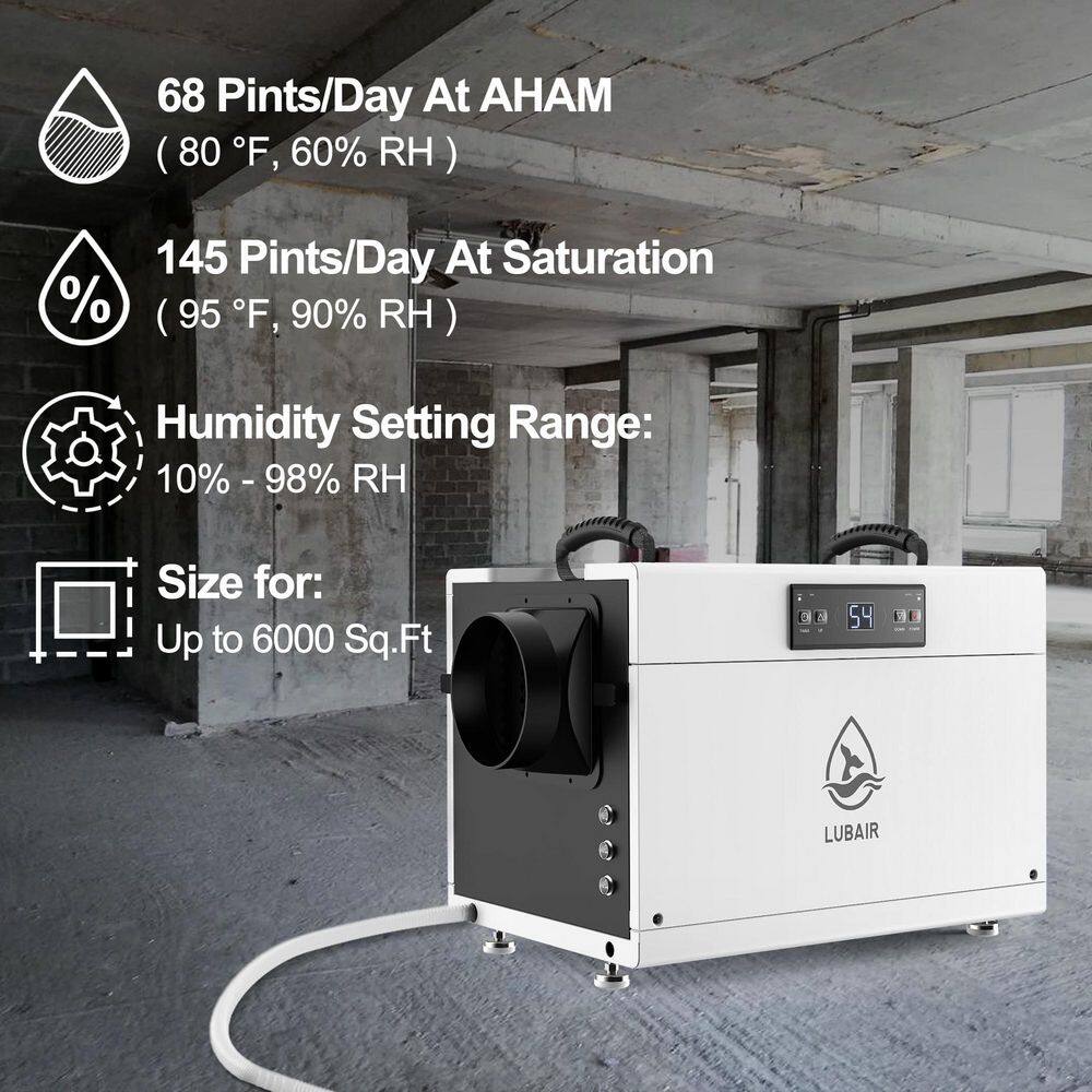 Commercial Dehumidifier Bucketless 145pt - rated 3.8919 stars from 37 reviews