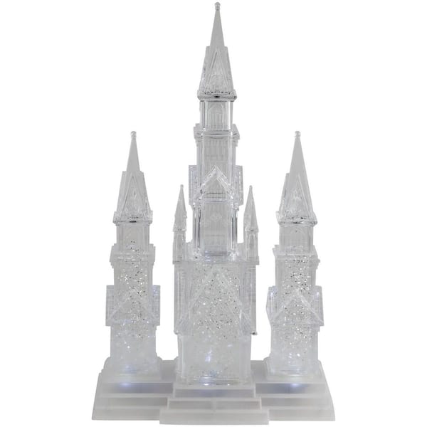 LED Lighted Winter Church Acrylic Christmas Decoration-17.5"