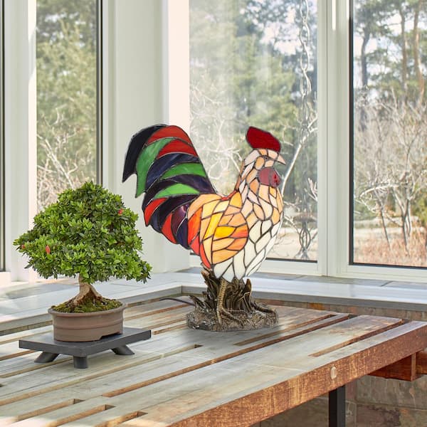 River of Goods 15.5 Multi-Colored Rooster Lamp