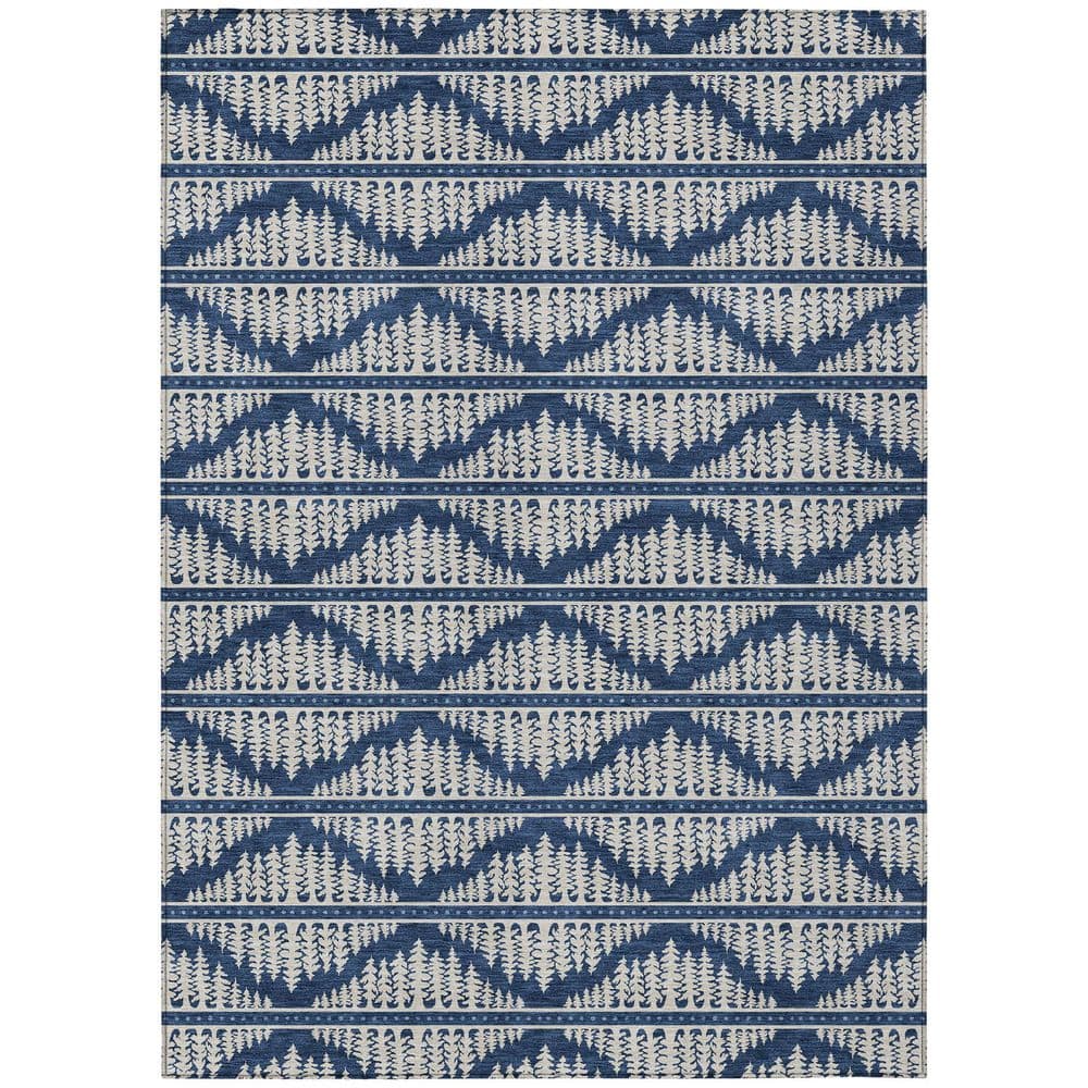 Chantille Machine Washable Indoor/Outdoor Abstract ACN2985 Navy 8 ft. x 10 ft. Area Rug price history on PriceWatchPro