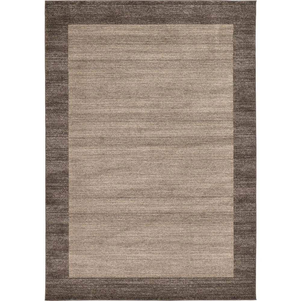 Reversible Easy-Care Tufted Rug in Light Brown - 7' x 10'