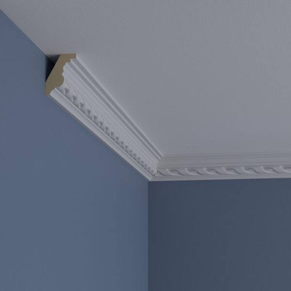 Ekena Millwork 1-5/8 in. x 2-1/8 in. x 94-1/2 in. Polyurethane Valeriano Crown Moulding