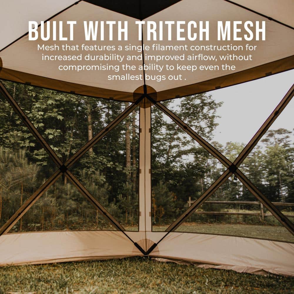 Desert Sand 10x10 Hexagon Fiberglass Portable Gazebo