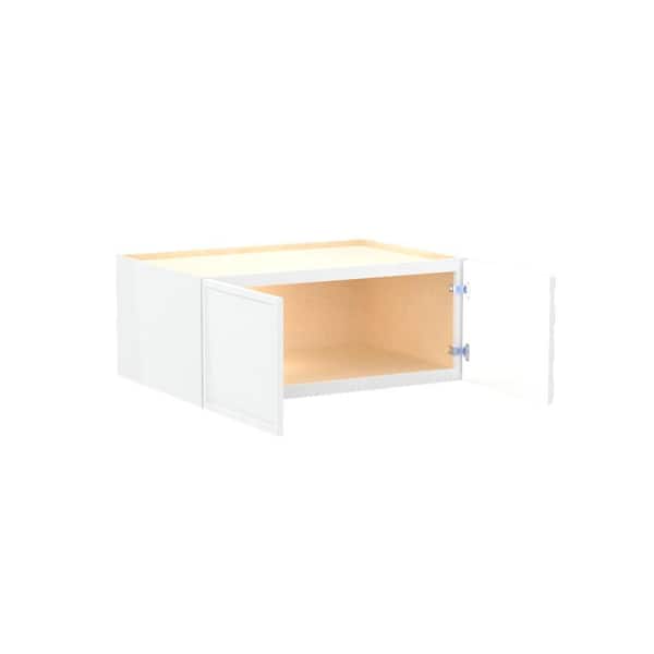 Franklin 33 in. W x 24 in. D x 15 in. H Assembled Plywood Wall Bridge Kitchen Cabinet in Vesper White with Soft Close