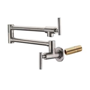 Wall Mounted Pot Filler with Dual Swing Joints in Brushed Nickel