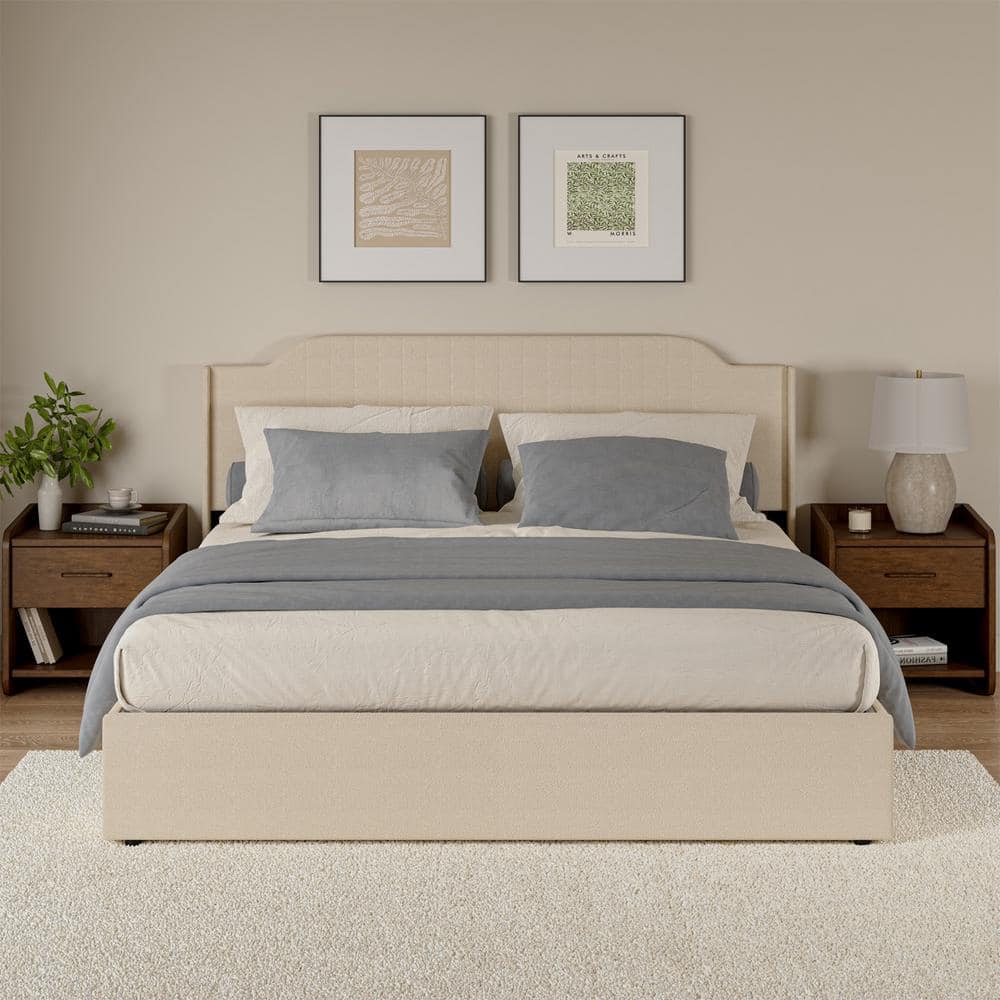 Manhattan Shelter King Platform Bed Frame, Opal Grey