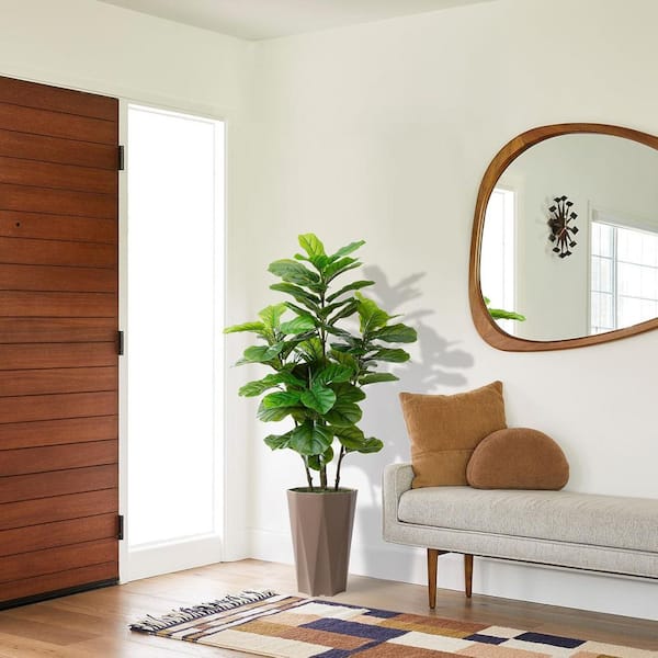 Afoxsos 60 in. Green Artificial Fiddle Leaf Fig Plant with Mocha