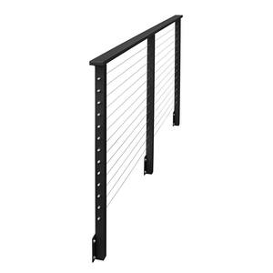10 ft. Deck Cable Railing, 42 in. Face Mount, Black