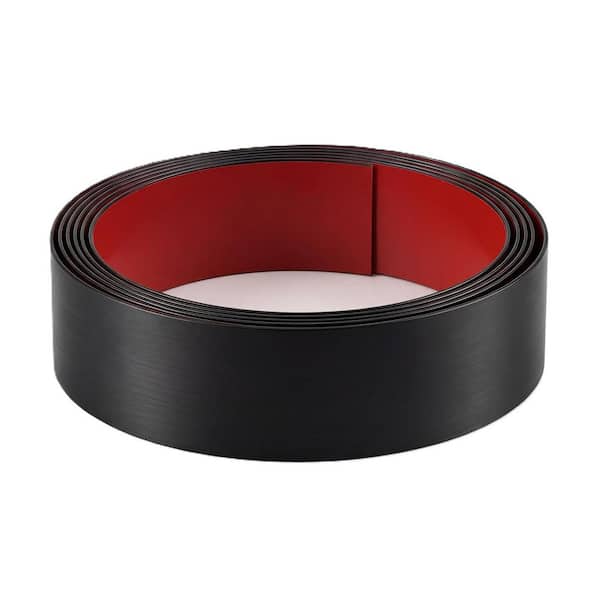 240 in. W x 4 in. D x 0.1 in. H in Black Toe Kick Stainless Steel Kick Plate Self Adhesive Metal Kick Plate for Cupboard