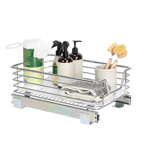 Design Trend 11.5 in. Standard Extended Organizer in Chrome with White Liner