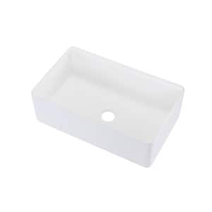 White Fireclay 30 in. L X 20 in. W Farmhouse Arch Edge Apron Front Single Bowl Kitchen Sink with Accessories