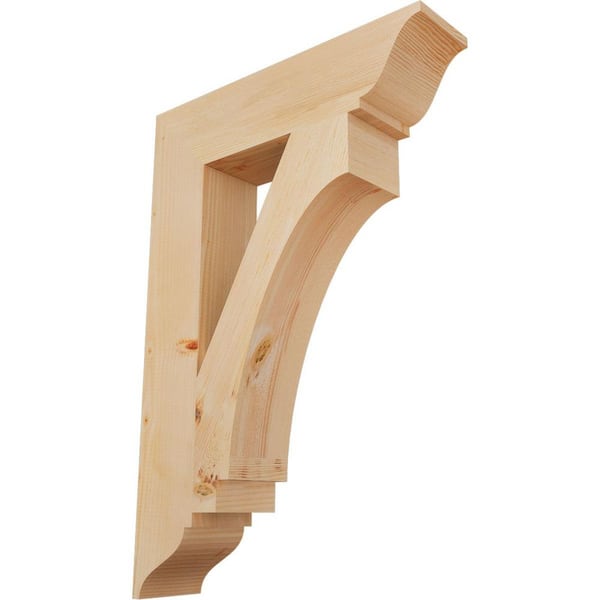 Ekena Millwork 5.5 in. x 38 in. x 26 in. Douglas Fir Imperial Traditional Smooth Bracket