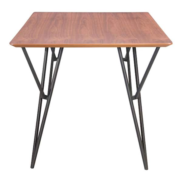 Zuo Audrey Walnut And Black Dining, Audrey Rustic Industrial Acacia Wood Dining Table With Metal Hairpin Legs