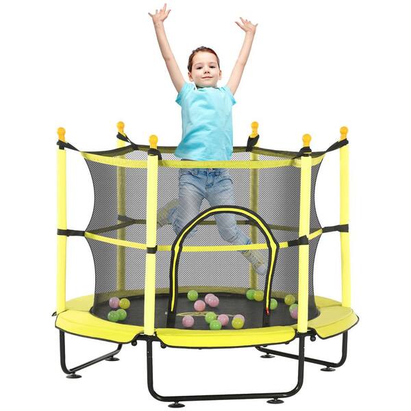 thumbnail image 2 of 55-Inch Trampoline For Kids With Safety Enclosure Net – Recreational, Red 2 of 5