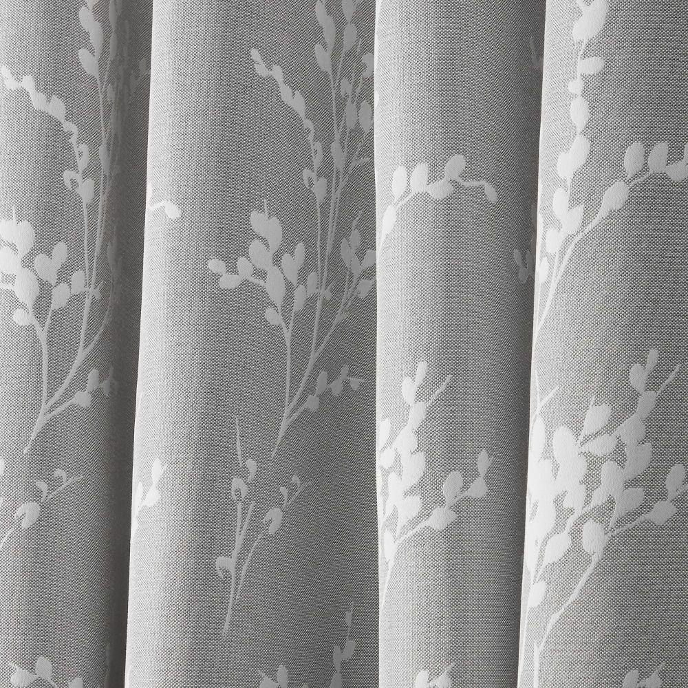 Ash Gray Floral Blackout Thermal Curtain Panel Pair