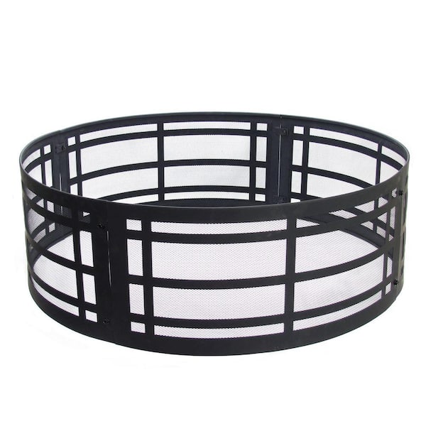 Round Steel Wood Fire Ring, Fire Pit Ring Home Depot