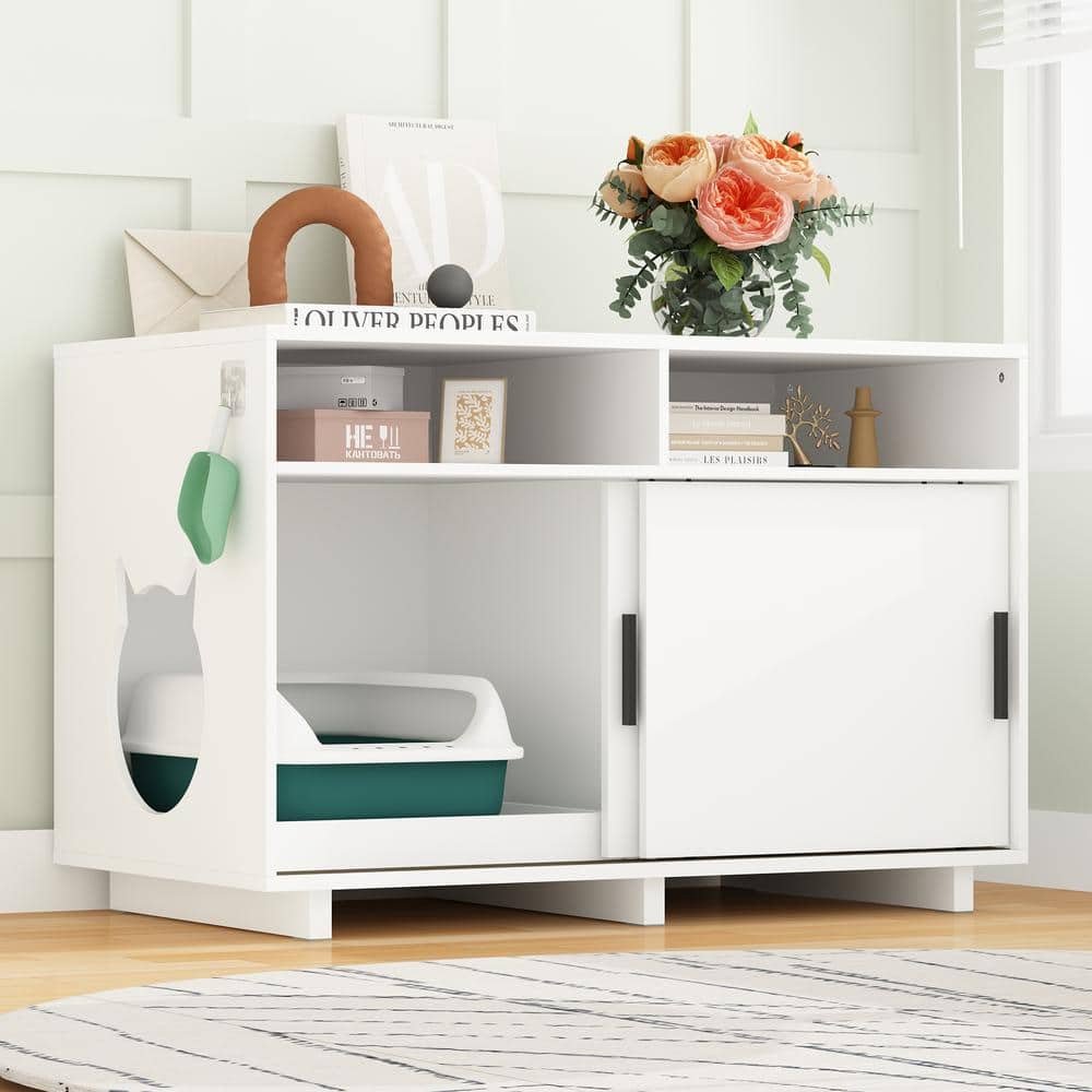 Reviews for WIAWG Cat Litter Box Enclosure Furniture, Large Modern