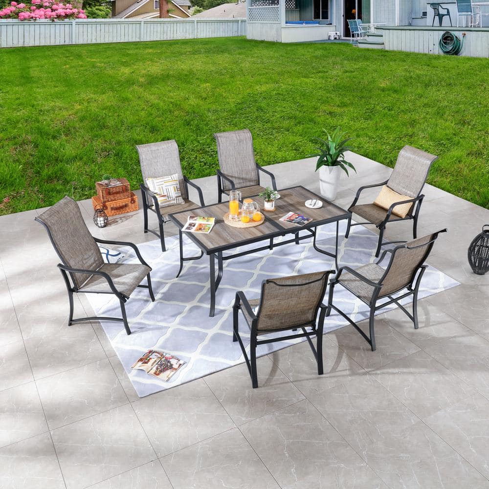 7-Piece Rectangular Metal Outdoor Dining Set price history on PriceWatchPro
