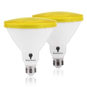 100-Watt Equivalent PAR38 Household Indoor/Outdoor LED Light Bulb in Yellow (2-Pack)