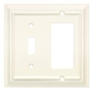 White 2-Gang 1-Toggle/1-Decorator/Rocker Wall Plate (1-Pack)