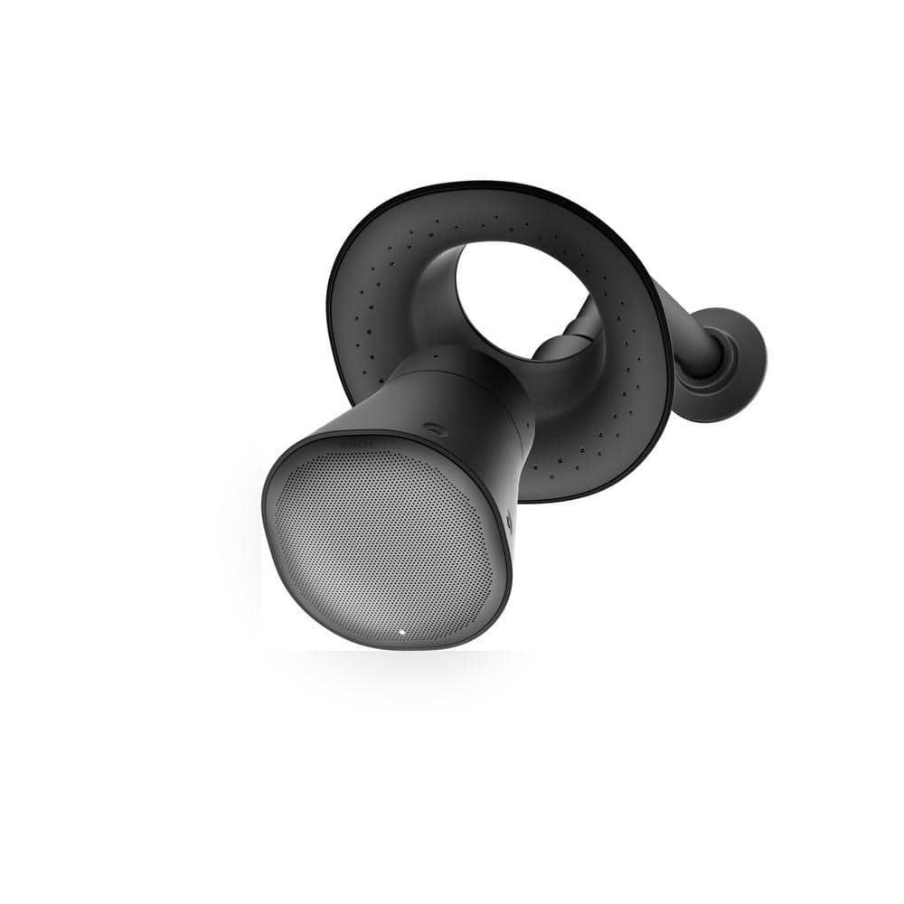 Matte Black Wall Mounted Showerhead with Bluetooth Speaker